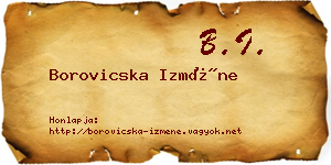 Borovicska Izméne névjegykártya